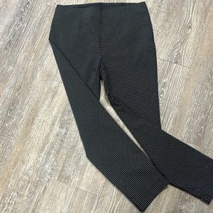 Chico’s So Slimming pull on ankle pants, black with white polka dots